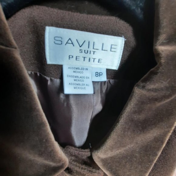 Vintage Saville Petite 2-Piece Wool Chestnut / Chocolate Brown Suit Size 8P - Picture 6 of 7